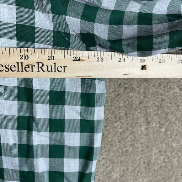 Brooks Brothers Button Down Shirt Mens Large L White/Green Check Non Iron Supima - Picture 6 of 8